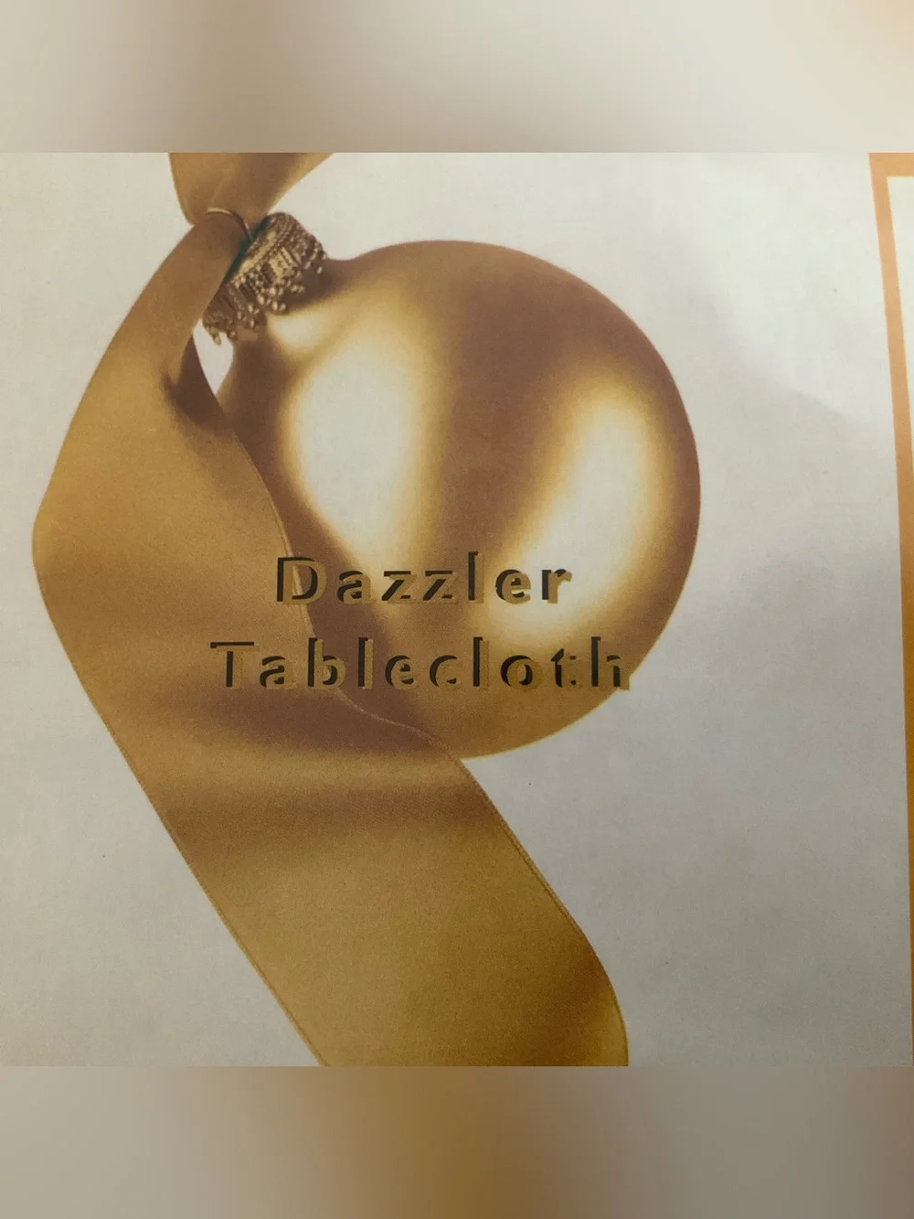 NWT Dazzler Tablecloth - Champagne Jacquard Holiday Design - 70” Round